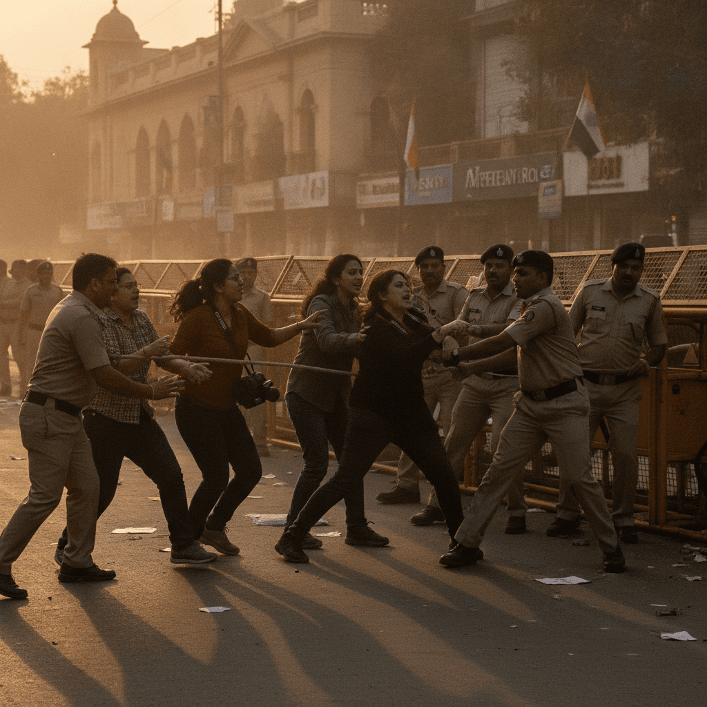 Indian police accused of sexually harassing journalists at protest