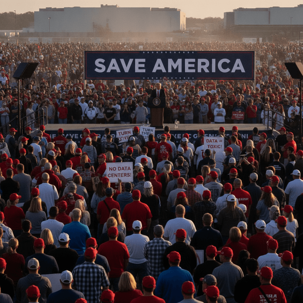 Trump’s Ohio rally gets quiet after he defends data centers — a toxic political issue with bipartisan opposition. ‘You can’t just turn them off’