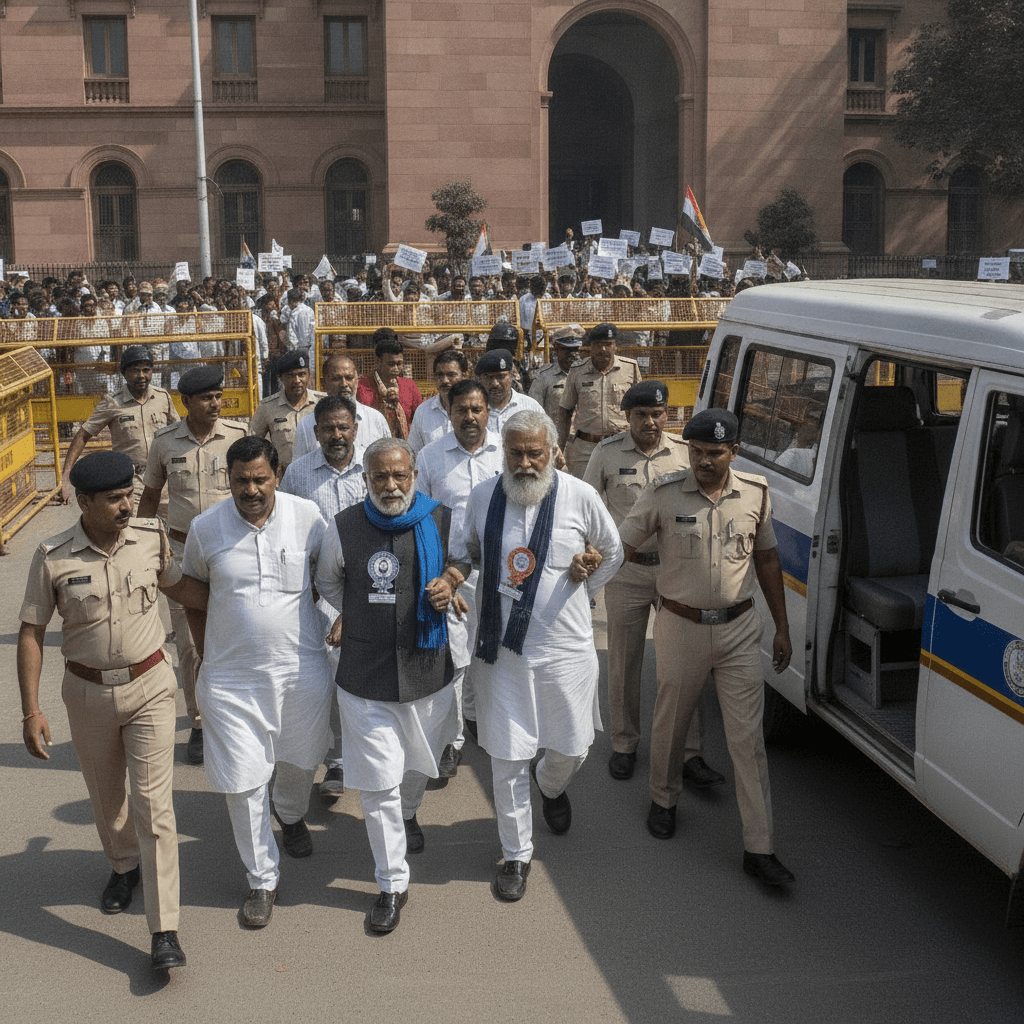 Indian opposition MPs detained in protest against election chief