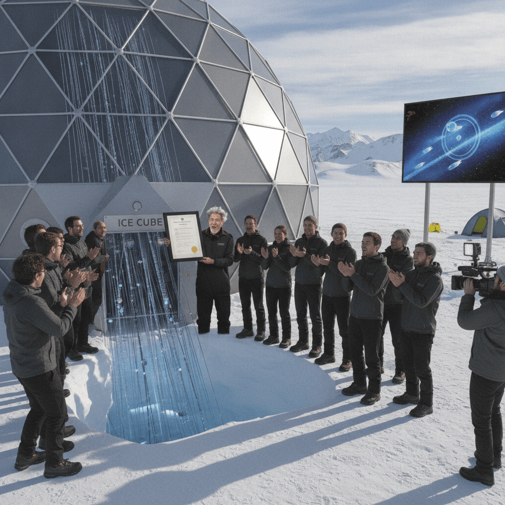 'Ghost particles' from space telescope wins physics Nobel