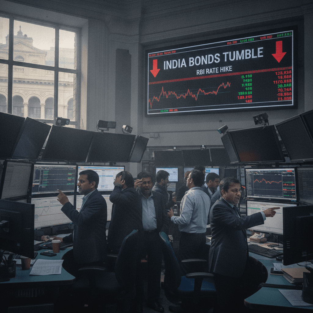 India bonds tumble after RBI's first rate hike in nearly four years 