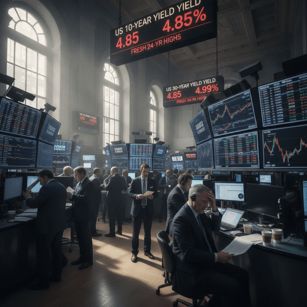 US bond selloff resumes as 10- and 30-year yields hit fresh 24-year highs 