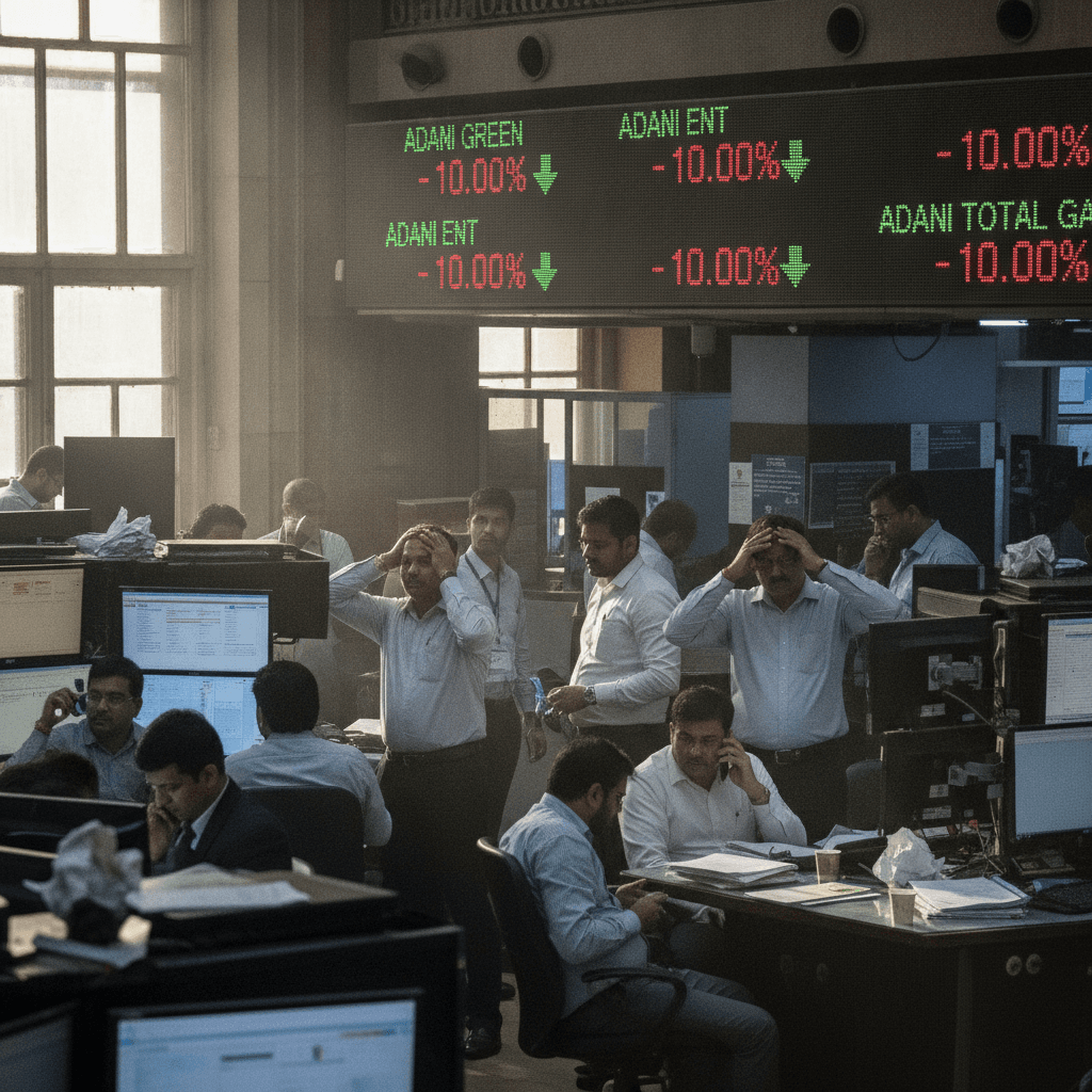Adani Group stocks tumble as market rout deepens; Adani Green, Adani Ent, others tank up to 10% 
