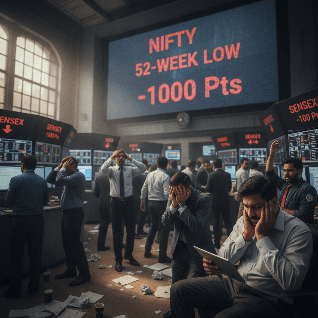 Why did market crash today? Nifty hits fresh 52-week low, Sensex tanks over 1,000 pts. 7 triggers behind Rs 10 lakh cr bloodbath 
