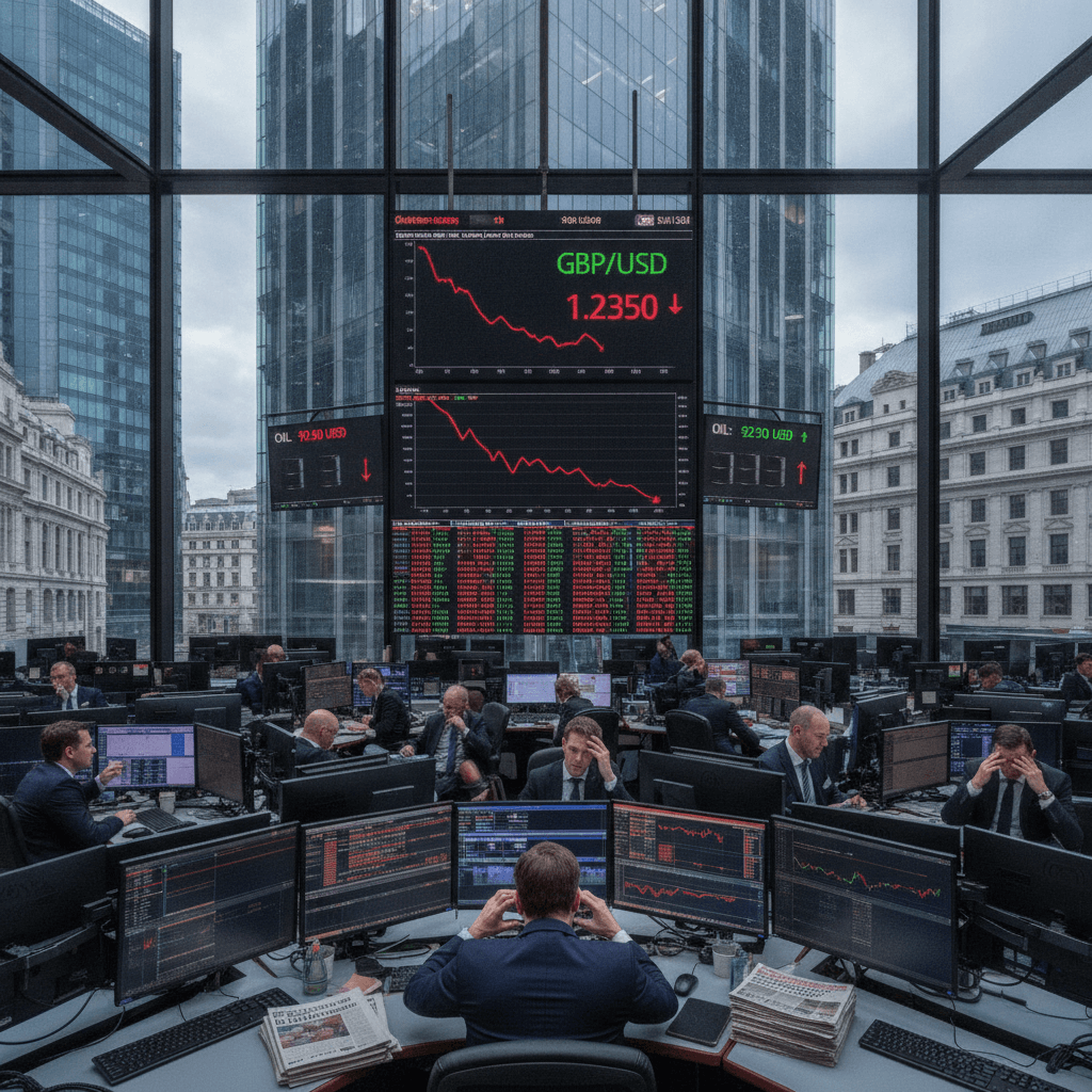 UK pound falls to three-month lows as investors fret over rates, oil