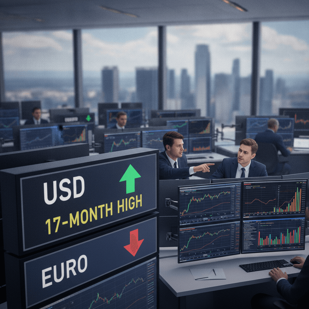 US dollar climbs to 17-month high as global bond rout hits euro
