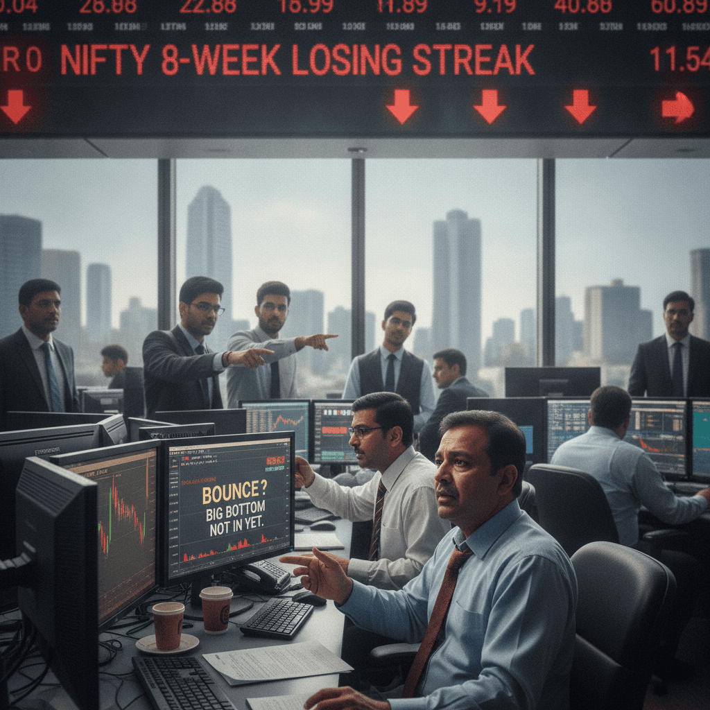 Will Nifty's 8-week losing streak trigger a relief rally but the big bottom isn't in yet