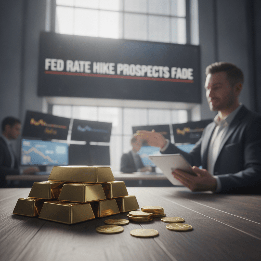 Gold inches up as October Fed rate hike prospects fade