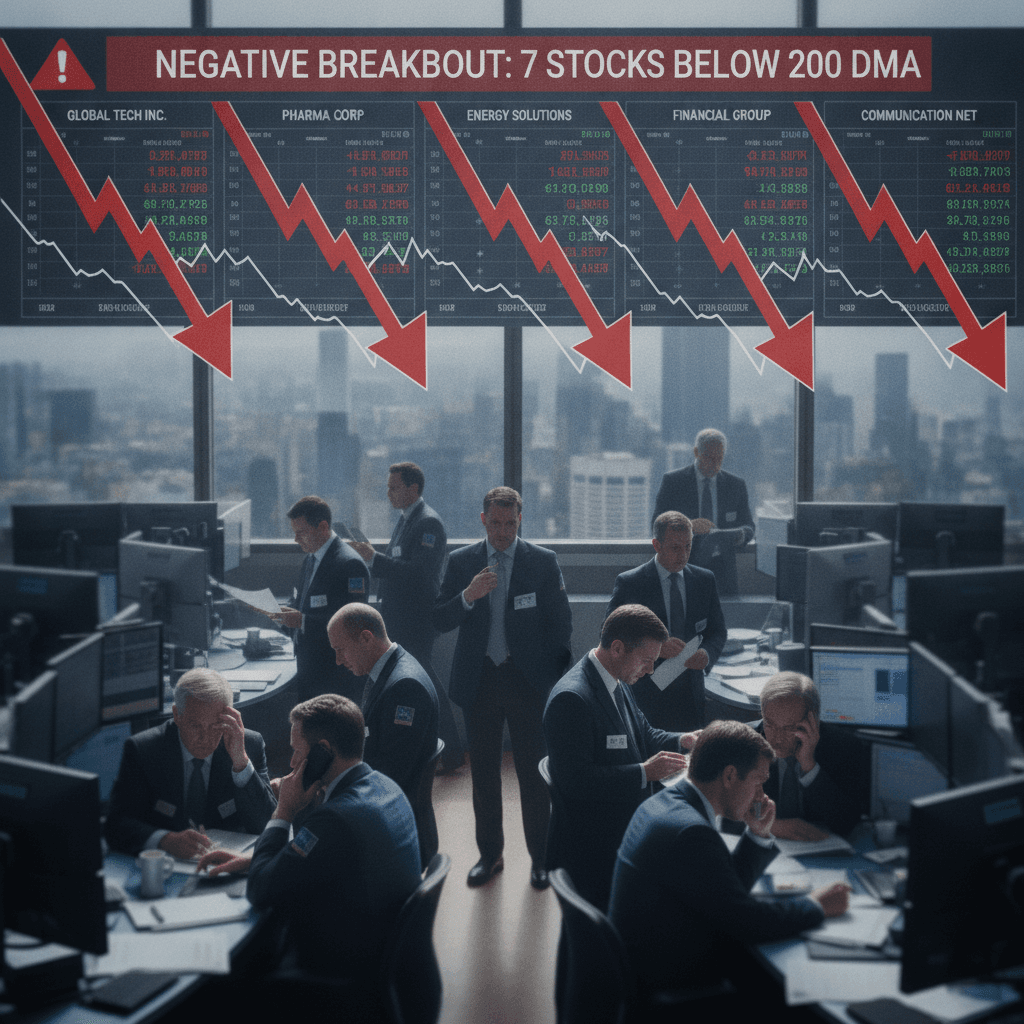 Negative Breakout: These 7 stocks cross below their 200 DMAs