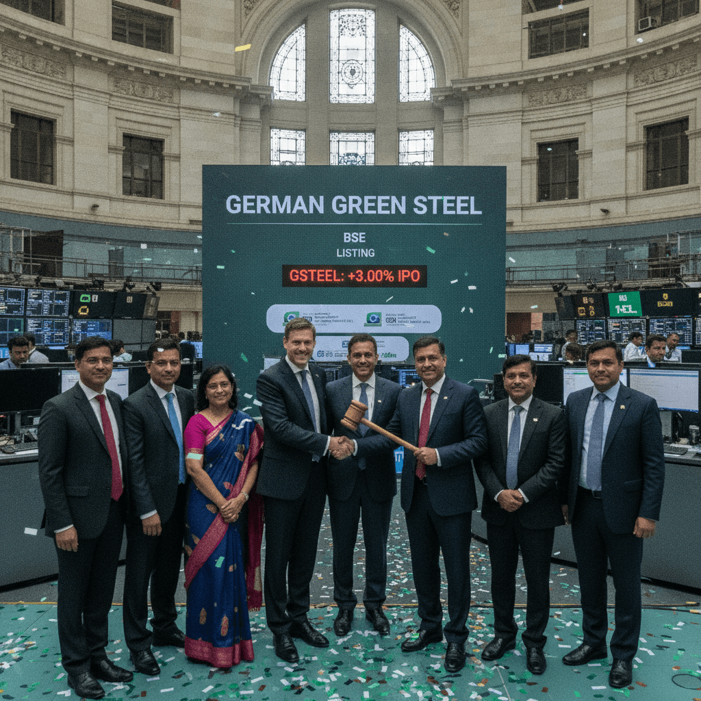 German Green Steel shares list at 3% premium over IPO price on BSE