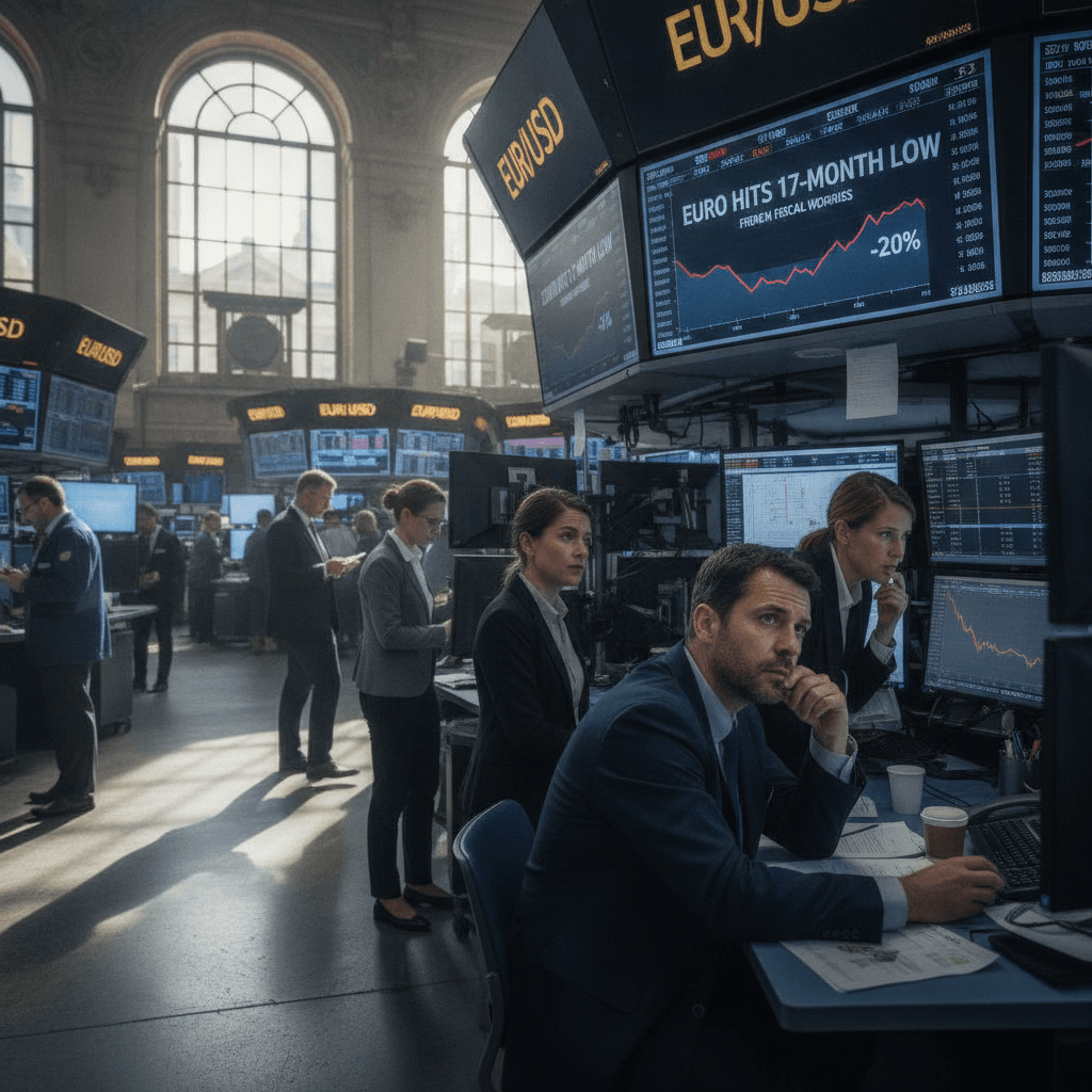 Global Market: Euro hits 17-month low as French fiscal worries boost dollar