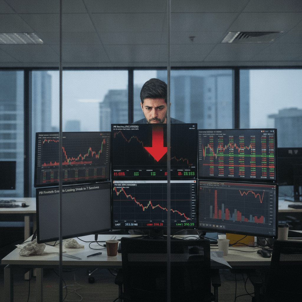 PB Fintech extends losing streak to 7 sessions, stock hits 32-month low