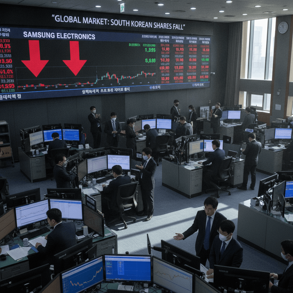 Global Market: South Korean shares fall as investors await Samsung Electronics earnings