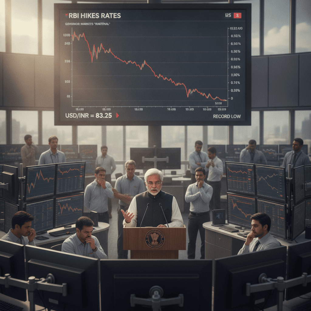 Rupee nears record low despite RBI hike, governor says markets can be irrational