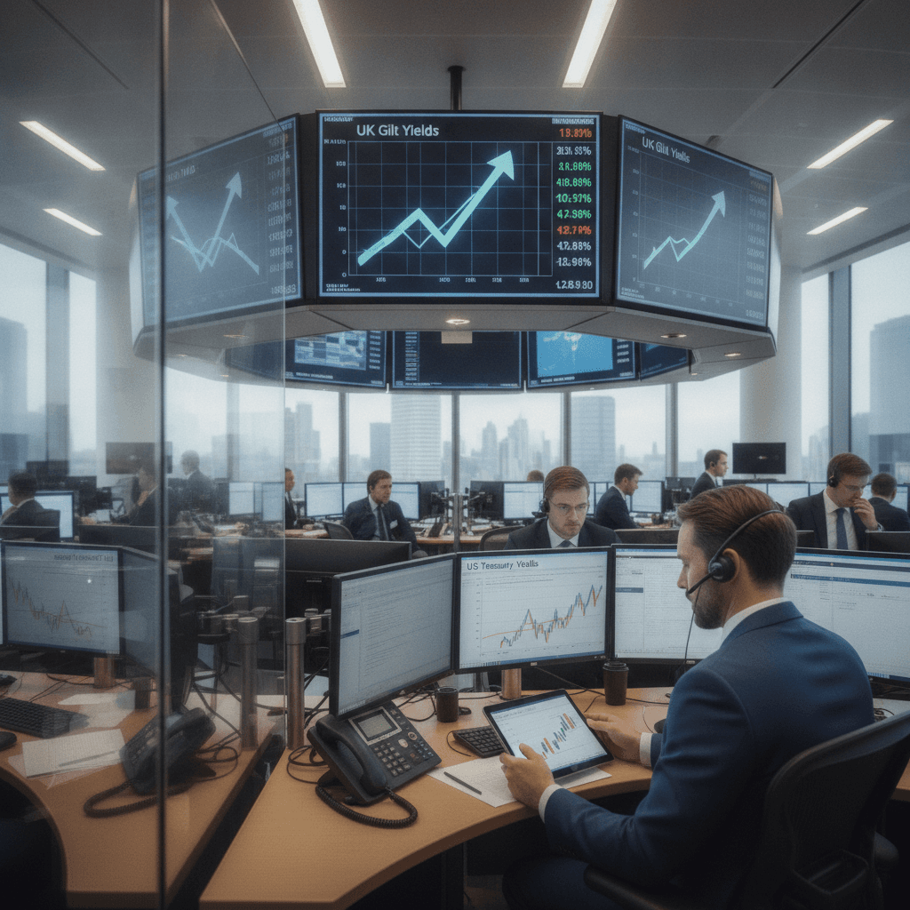 Global Market: UK Gilt yields rise as oil, US Treasury yields weigh on bonds