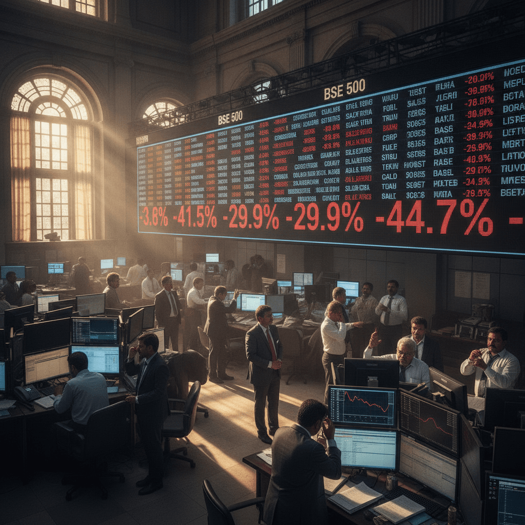 10 BSE 500 stocks tumble up to 45% in just one month