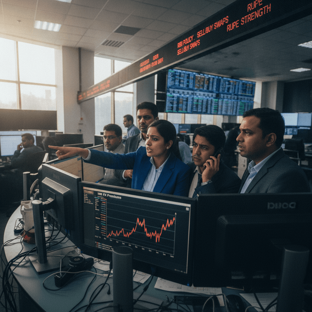 Indian rupee FX premiums jump after RBI policy leaves traders bracing for more sell/buy swaps